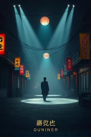 末班渡轮海报：夜航渡轮与码头灯光